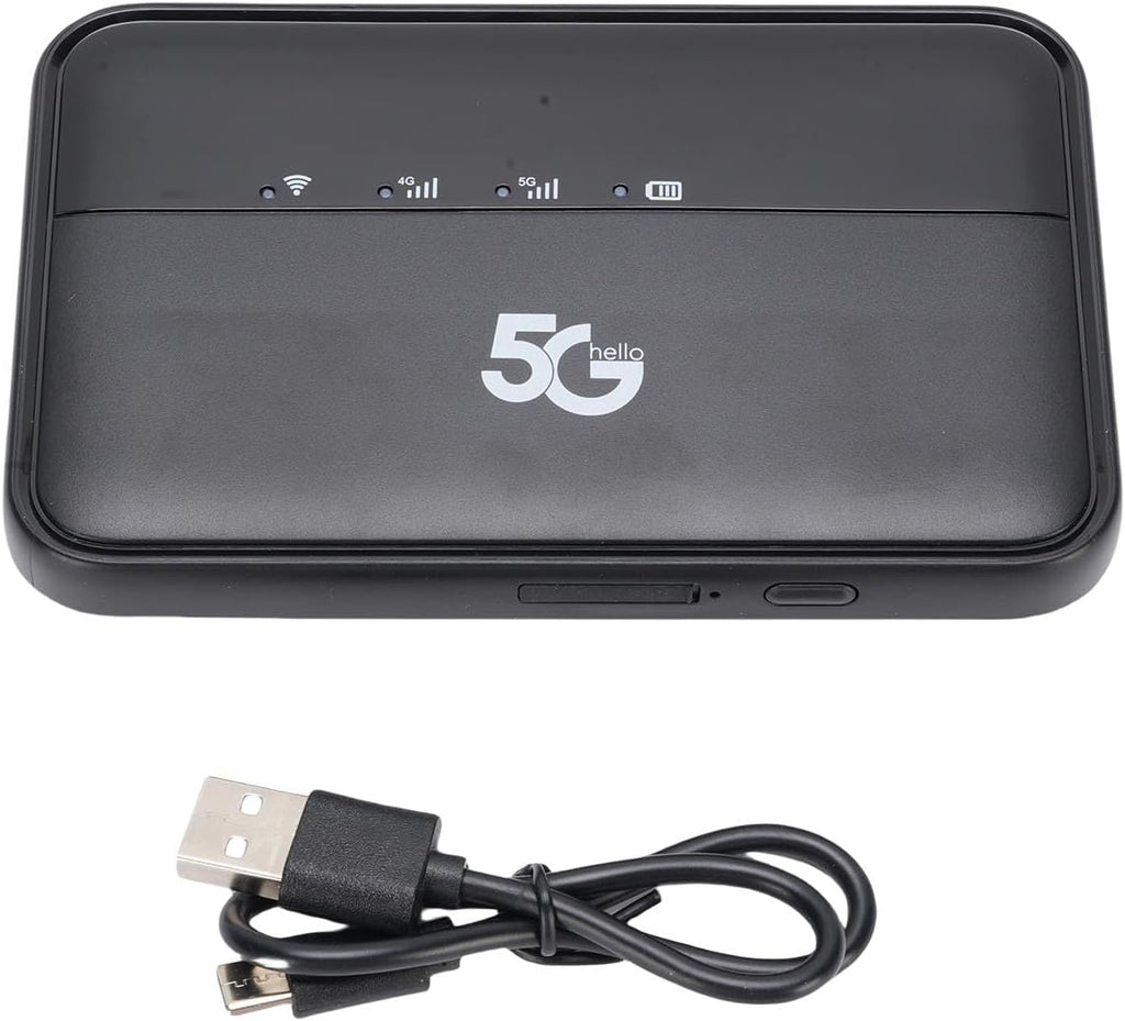 5G Mobile Hotspot, WiFi 6 Portable Router 2.77Gbps Internet with 10000mAh Battery and Nano SIM Card Slot, for Travel and Business