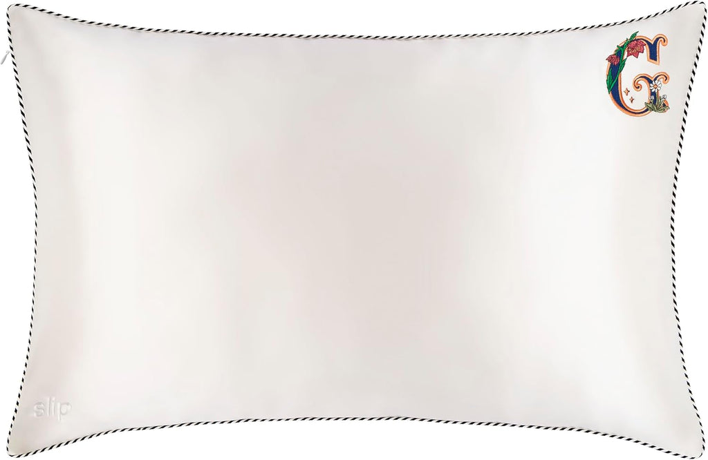 slip The Original Queen Pure Silk Pillow Case - 100% Pure 22 Momme Mulberry Silk - Queen Standard Size - Anti-Aging, Anti-BedHead, Anti-Sleep Crease, Initial Collection: Letter G (20' x 30')