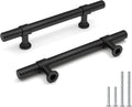 Goldenwarm 3 1/2 inch Black Cabinet Pulls Matte Black Cabinet Handles - LST18BK90 Kitchen Hardware for Drawer Rustic Drawer Pulls T Bar Handles for Cupboard, 50 Pack