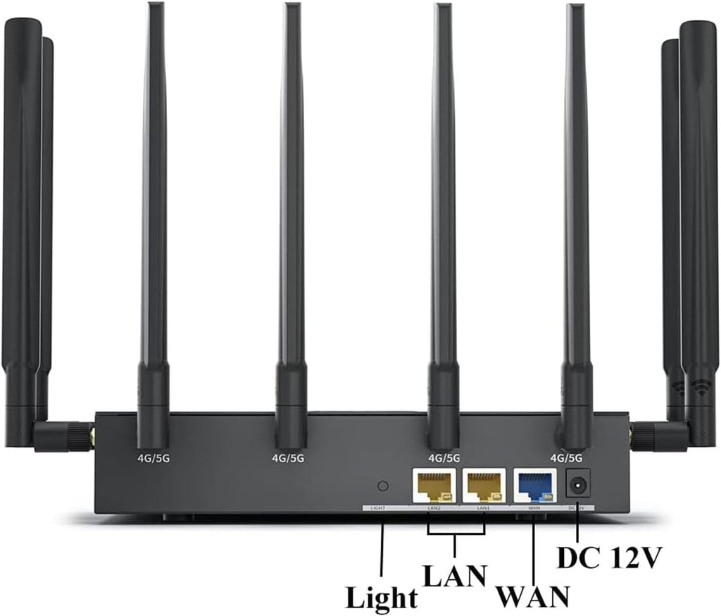 Dual Band 5G WiFi 6 CPE Router, NR SA NSA 5G Cellular Router with SIM Card Slot,2.5Gbps WAN/LAN Port, SDX62, 4x4 MU MIMO, Detachable Antennas, 100 Devices Simultaneously (Black)