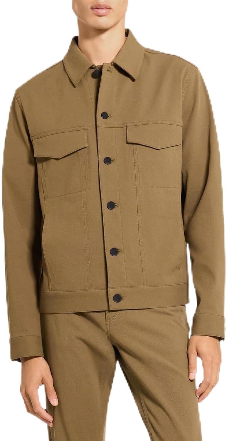 Theory Men's River Jacket in Neoteric Twill, Duffle, S