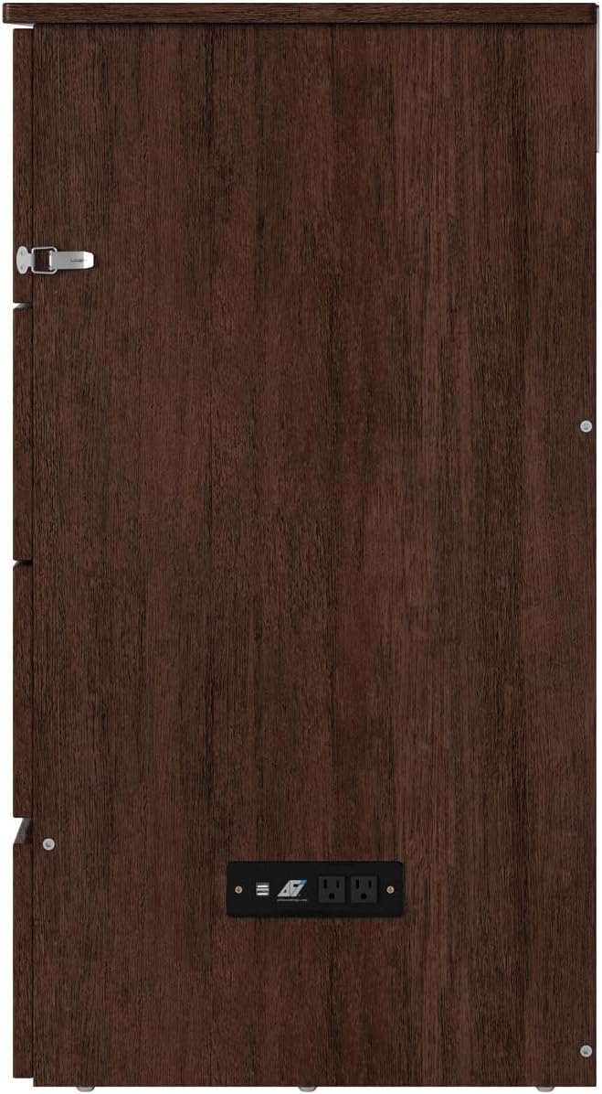 AFI, Northfield Murphy Bed Chest Twin XL with 6' Mattress, Storage Drawer & Built-in USB Charger, Burnt Amber