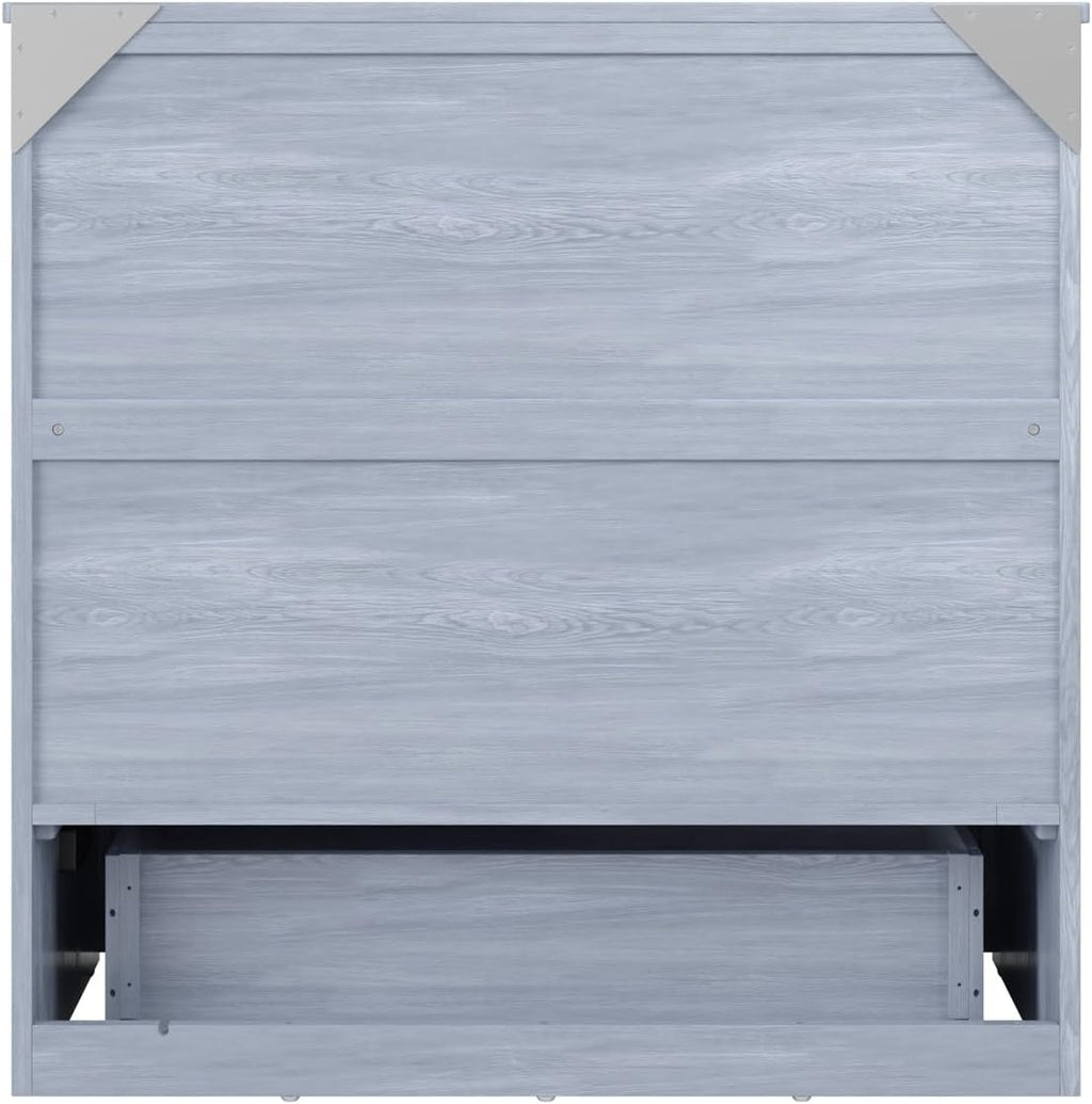 AFI, Northfield Murphy Bed Chest Twin XL with 6' Mattress, Storage Drawer & Built-in USB Charger, Driftwood