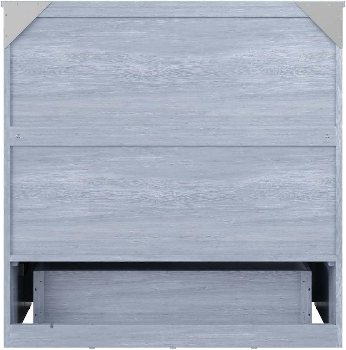 AFI, Northfield Murphy Bed Chest Twin XL with 6' Mattress, Storage Drawer & Built-in USB Charger, Driftwood