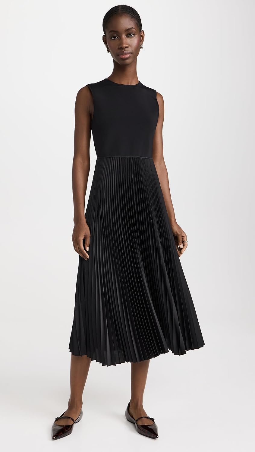 Theory Women's Crew Sleeveless Pleated Dress