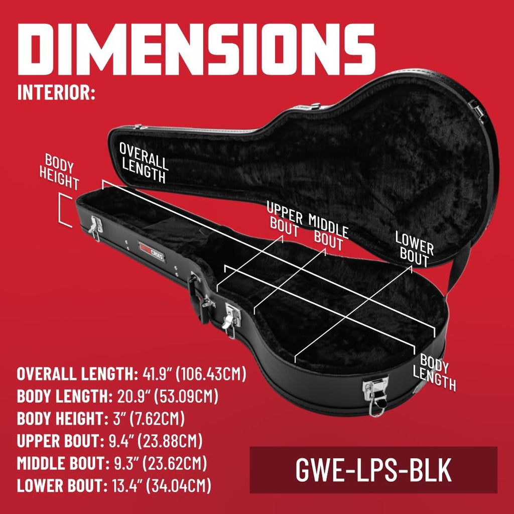 Gator Cases Traditional Series Hard-Shell Wood Case for Les Paul Style Guitars (GWE-LPS-BLK)