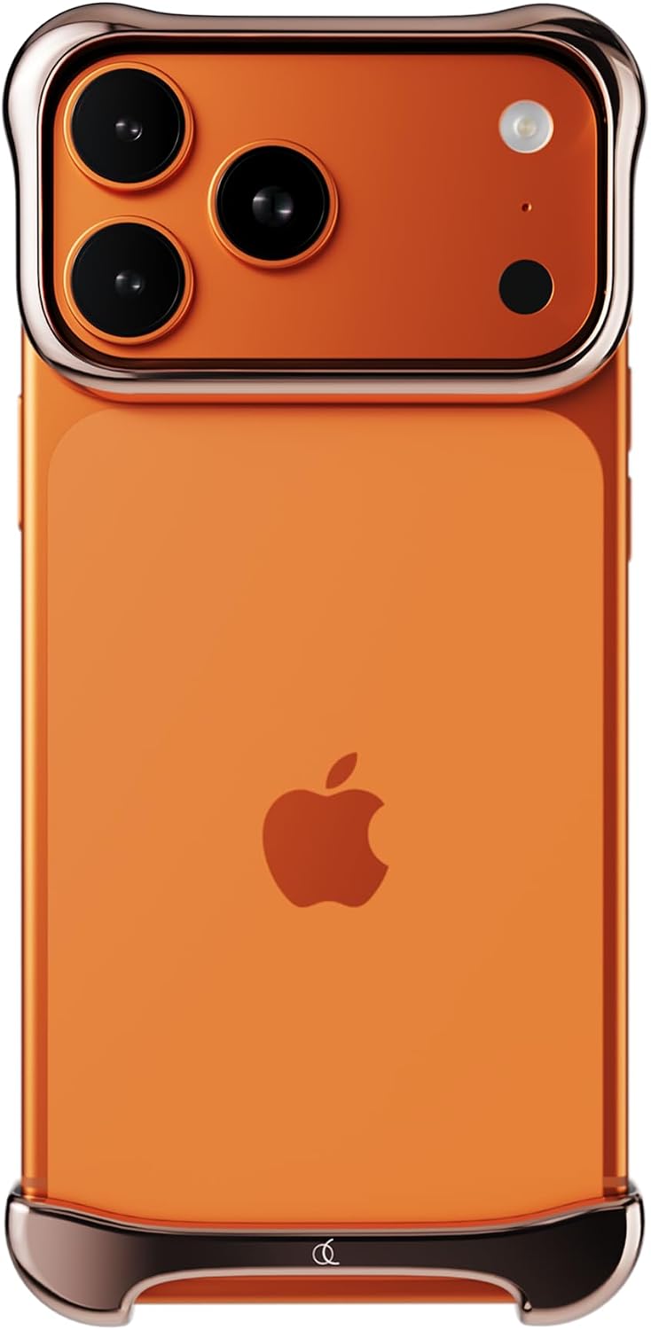 Arc Pulse Compatible with iPhone 17 Pro Max Phone Case (2025), Minimalist Protective Shock Absorption Aerospace Grade Aluminum Shells + Elastomer Inlays Easy Fit 6.9 inch Rose Bronze