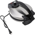 Tortilla Press 10 inch, Electric Tortilla Maker Knob Temperature Control Anti Stick Roti Maker Machine with Stainless Steel Cover