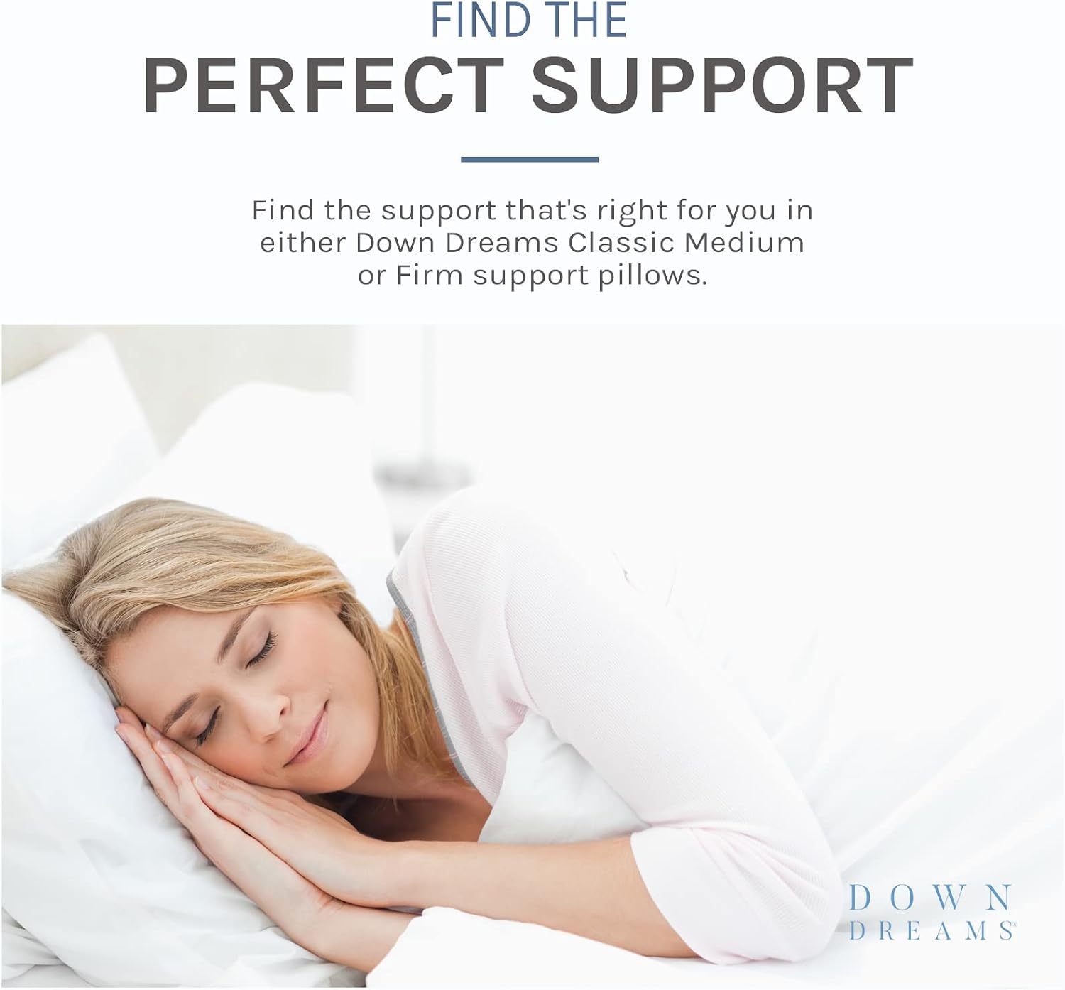 Down Dreams Manchester Mills Classic Pillows - Queen/Medium Support, 2-Pack