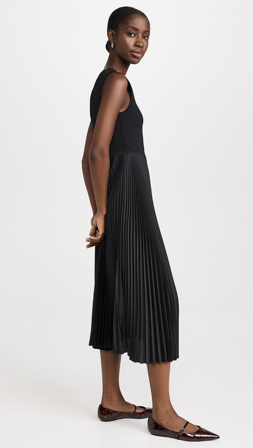 Theory Women's Crew Sleeveless Pleated Dress