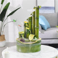 Indoor Tabletop Bamboo Fountains with Automatic Pump, Small Indoor Zen Meditation Relax Waterfall, Decorative Feng Shui Tabletop Fountain Waterfalls for Home Office Bedroom Desk(Green B,Large)