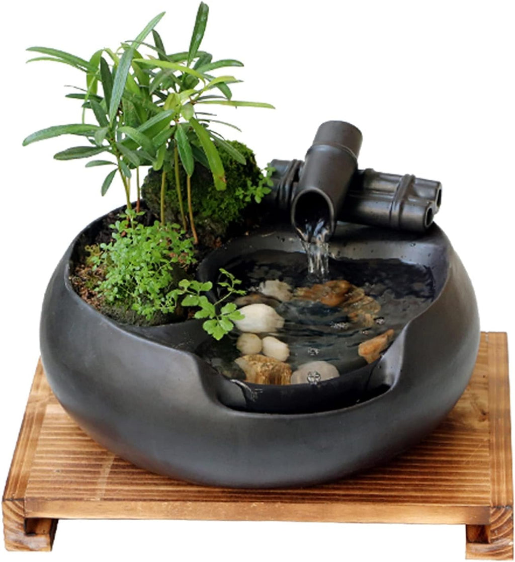 Desktop Fountain Tabletop Fountain Waterfall Desktop Electric Water Fountain Decor Indoor Outdoor Portable Tabletop Decorative Zen Meditation Waterfall Relaxation Indoor Tabletop Fountain