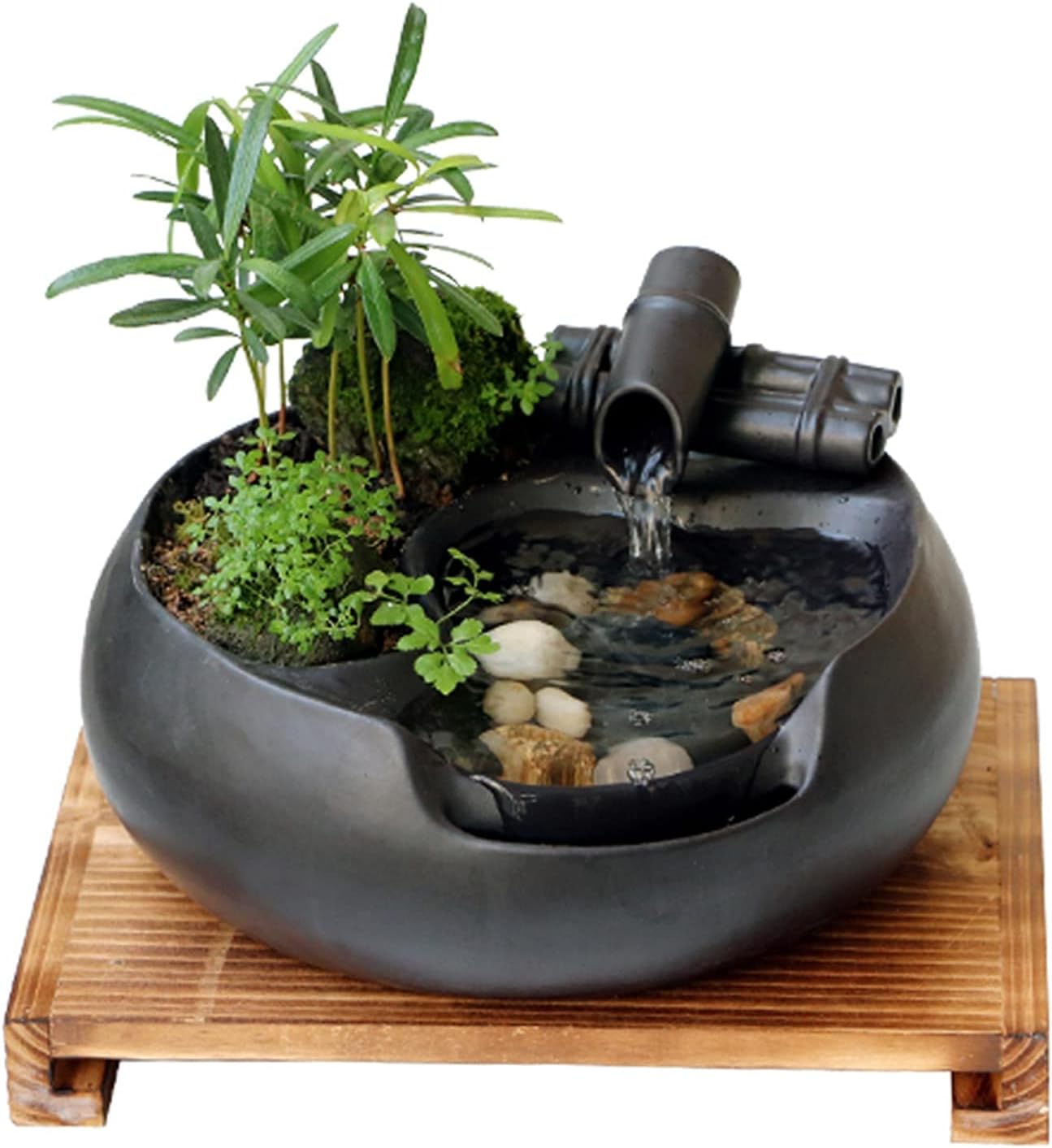 Desktop Fountain Tabletop Fountain Waterfall Desktop Electric Water Fountain Decor Indoor Outdoor Portable Tabletop Decorative Zen Meditation Waterfall Relaxation Indoor Tabletop Fountain