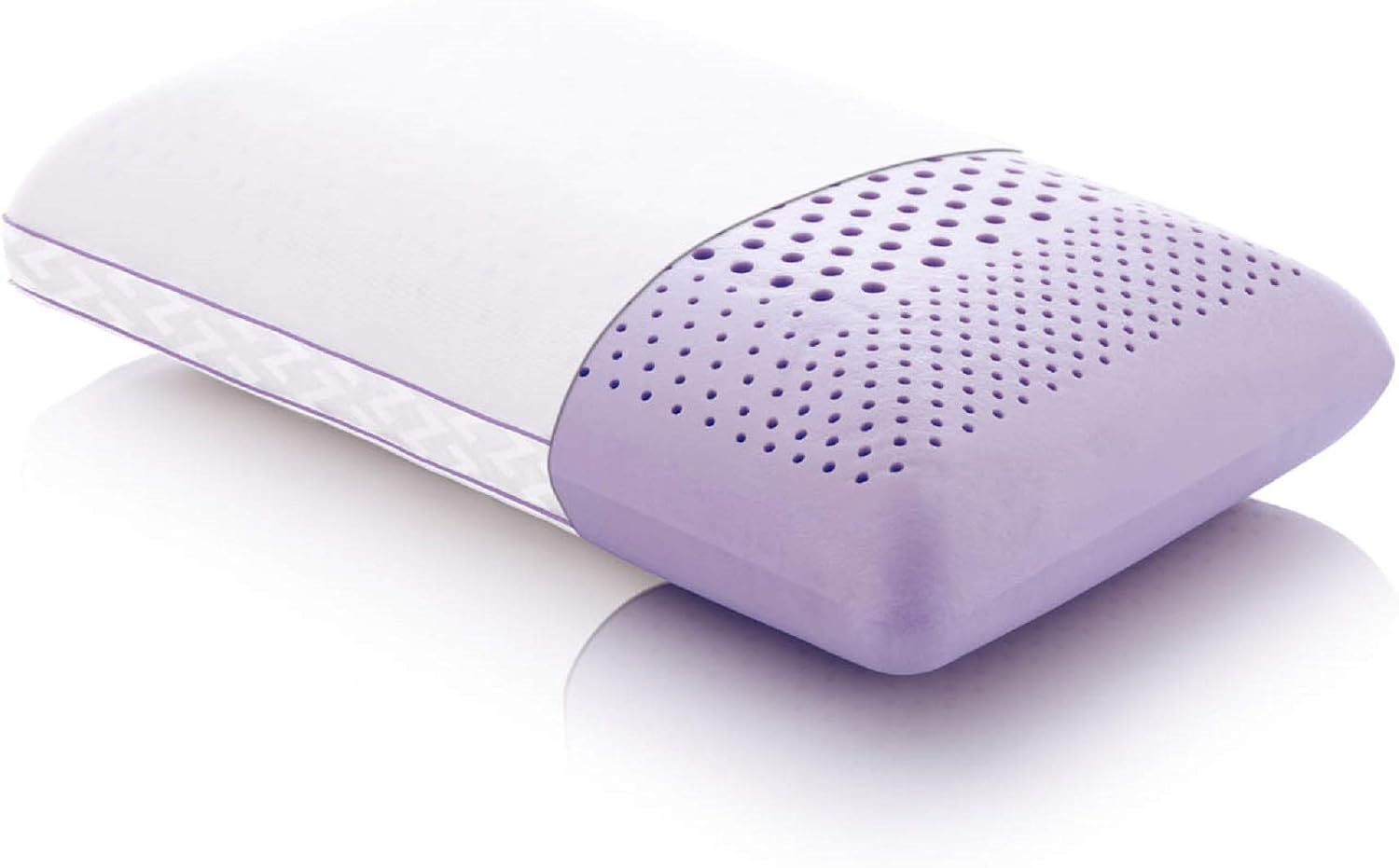 MALOUF Z Zoned Dough Memory Foam Infused with Real Natural Lavender Oil Aromatherapy Pillow Spray Included-Queen, purple
