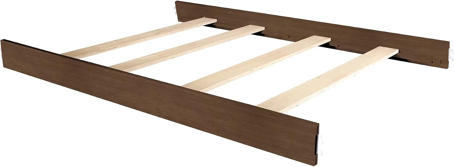 CC KITS Universal Wooden Bed Rails for Twin & Full-Size Beds – Includes Hook-On & Bolt-On Brackets with Support Slats – Solid Wood Construction – Replacement Bed Rail (Brown/Pecan/Walnut, Twin-Size)