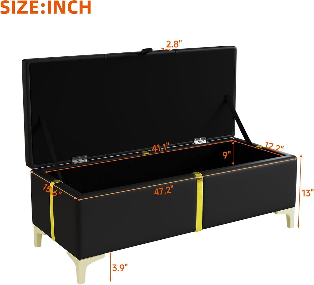 JIVOIT Elegant Design 2-Pieces Bedroom Sets, Queen Size Upholstered Platform Bed with Hydraulic Storage System, Upholstered Storage Ottoman with Metal Legs, Space Saving Design (Black,Sets,5)