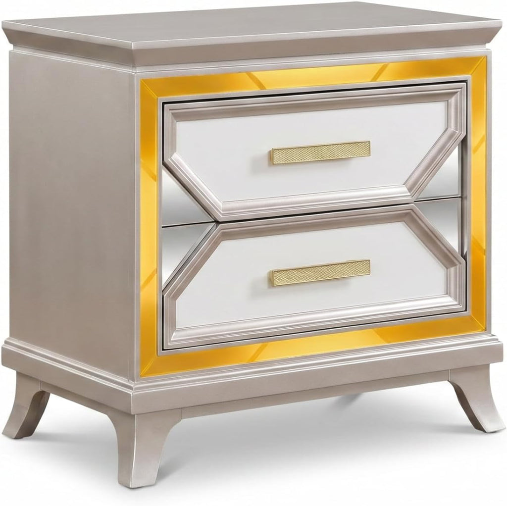 First of a Kind Nightstand Traditional Wood Bedside Table Claire Collection White Finish Classic European Design Bedroom Nightstand Elegant Carved Detailing Coordinated Furniture Piece