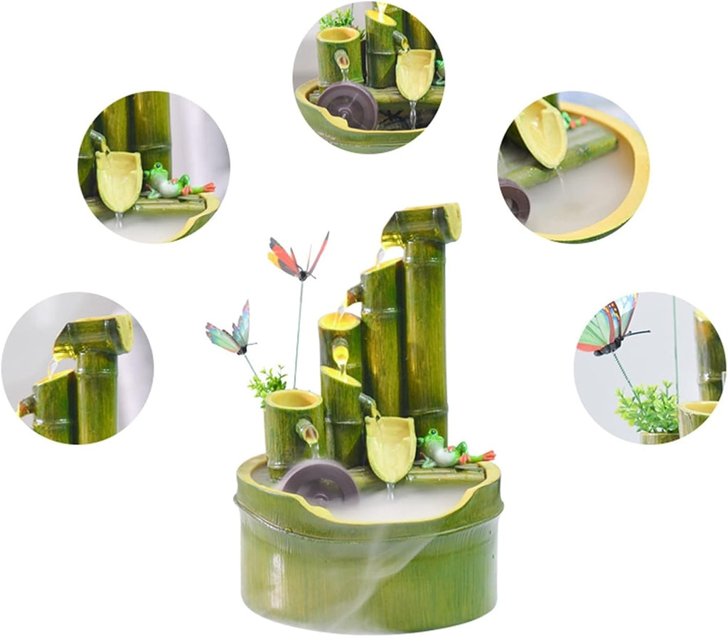 Tabletop Fountain Tabletop Fountain Waterfall Creative Imitation Bamboo Water Fountain Living Room TV Cabinet Decoration Indoor Small Ornament Desktop Fountain(Color:B)