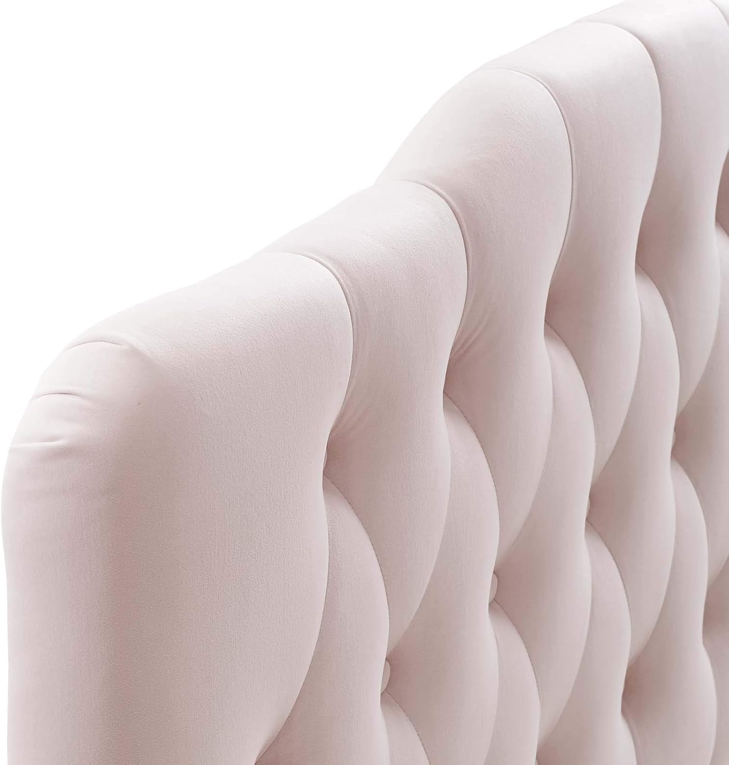 Modway Annabel Diamond Tufted Performance Velvet Queen Headboard in Pink