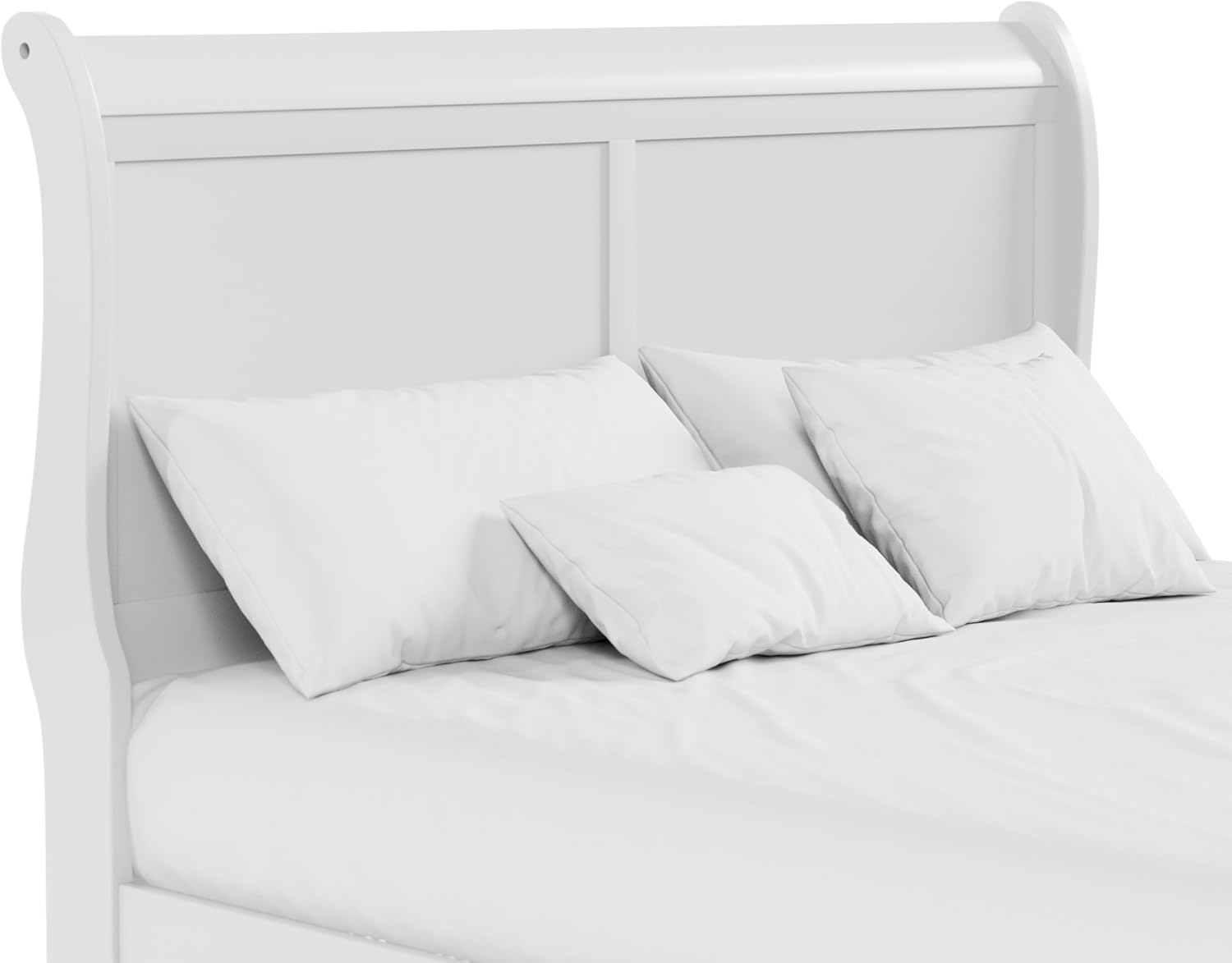 Furniture of America Arabella Traditional Solid Wood 3 Piece Bedroom Set, Queen Bed Frame and Nightstands Set of 2, Chic Sleigh Design Bedframe with Headboard and Footboard, Box Spring Needed, White