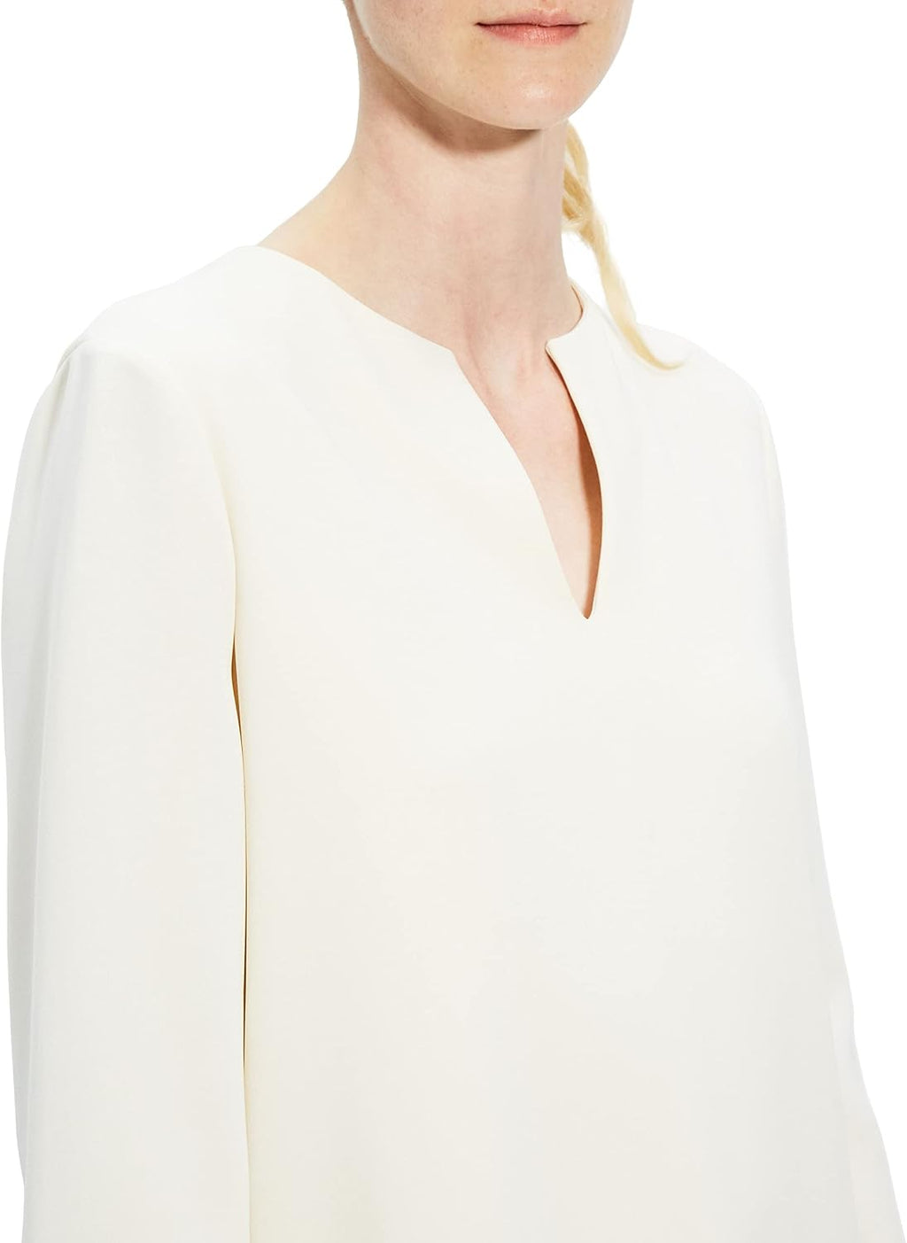 Theory Women's Split Neck Crepe Mini Dress