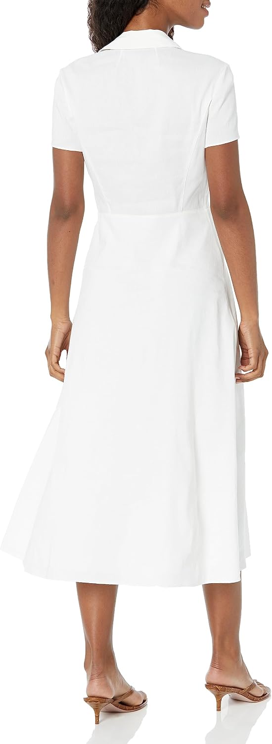Theory Women's Short-Sleeved Button Down Midi Dress