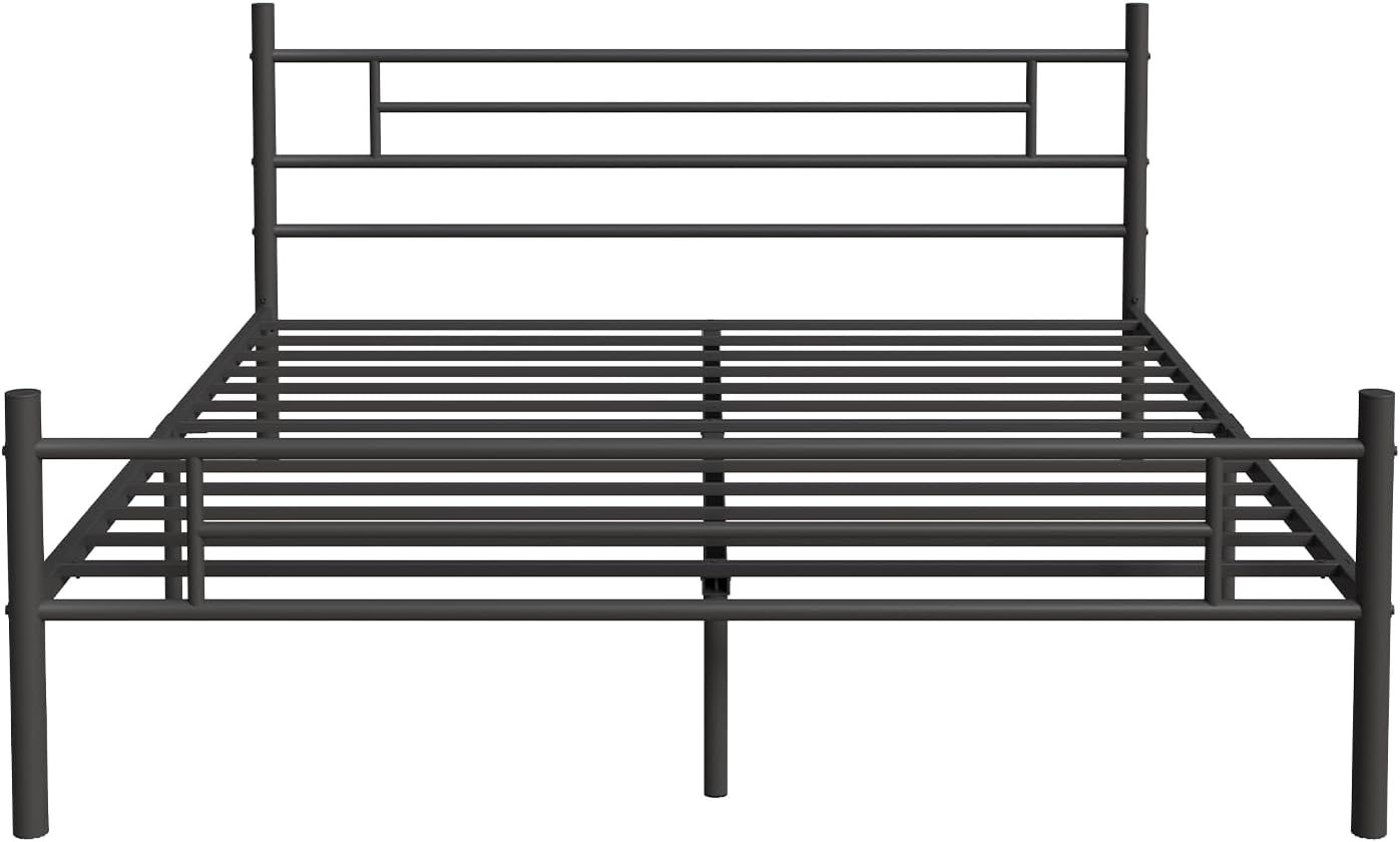 Novilla Queen Bed Frame with Headboard and Footboard, 14 Inch Metal Platform Bed Frame Queen Size, Large Storage Space, Strong Metal Slats Support, Mattress Foundation No Box Spring Needed