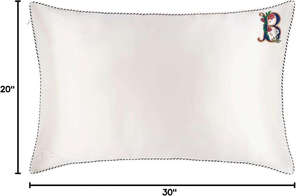 slip The Original Queen Pure Silk Pillow Case - 100% Pure 22 Momme Mulberry Silk - Queen Standard Size - Anti-Aging, Anti-BedHead, Anti-Sleep Crease, Initial Collection: Letter B (20' x 30')