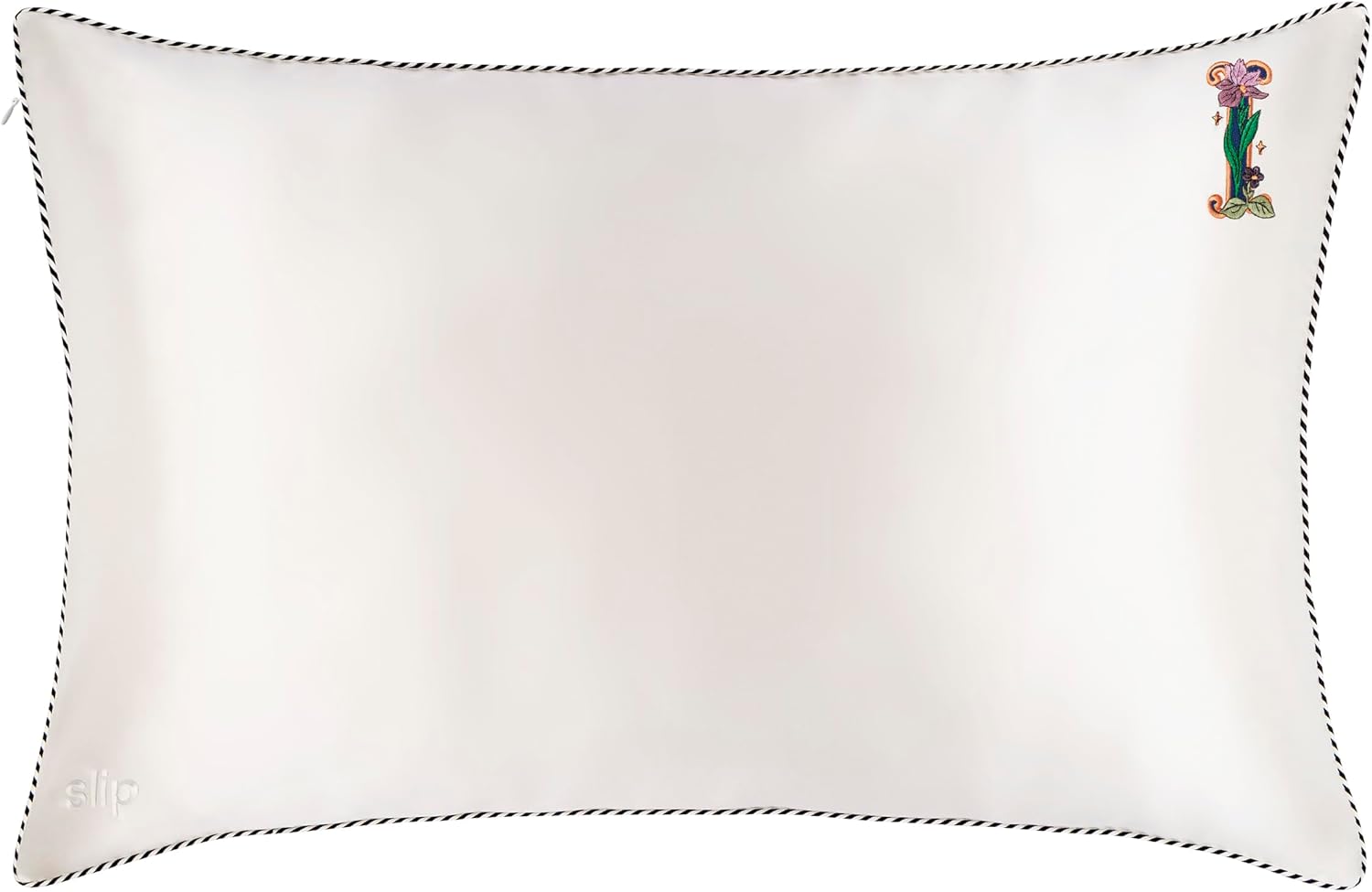 slip The Original Queen Pure Silk Pillow Case - 100% Pure 22 Momme Mulberry Silk - Queen Standard Size - Anti-Aging, Anti-BedHead, Anti-Sleep Crease, Initial Collection: Letter I (20' x 30')