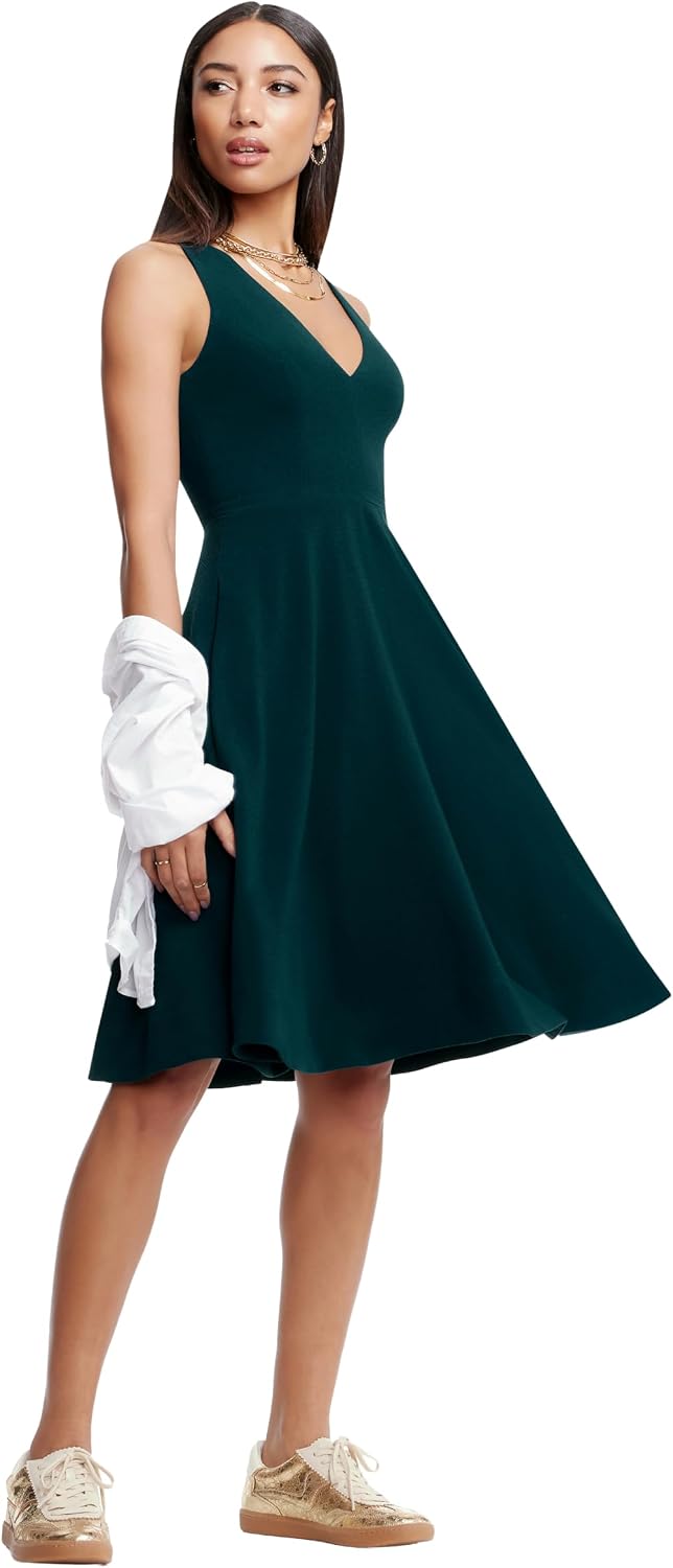 Dress the Population Women's Catalina Solid Sleeveless Fit & Flare Midi Dress