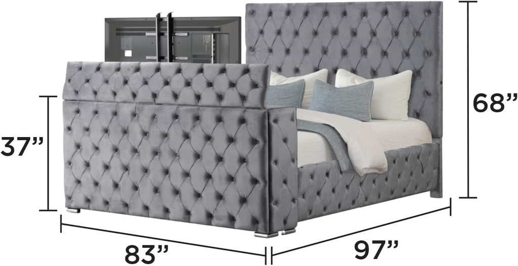 Encore 5PC King Bedroom Set Including Manufactured Wood & Fireplace in Gray
