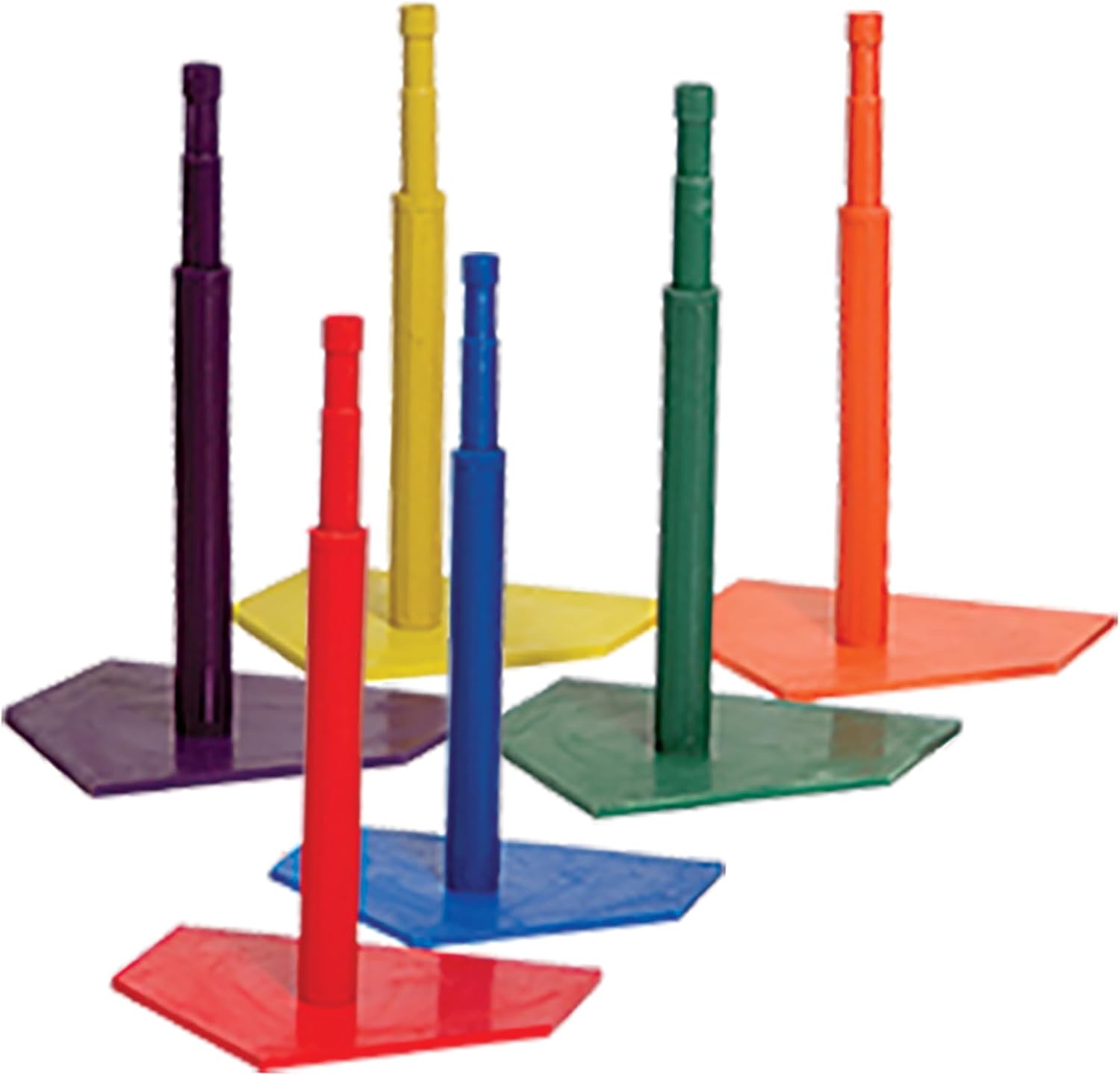 Champion Sports Deluxe Batting Tee – Adjustable Rubber Baseball & Softball Tee on Home Plate, Multiple Styles