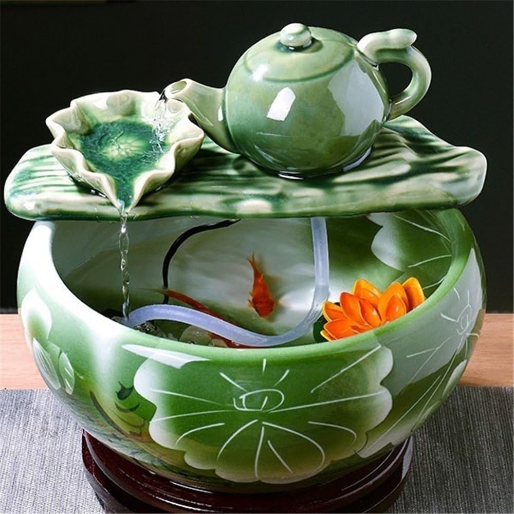Indoor Waterfall Fountain Indoor Water Fountain, Tabletop Fountain Waterfall, Desktop Simulation Scenery Decoration (S)