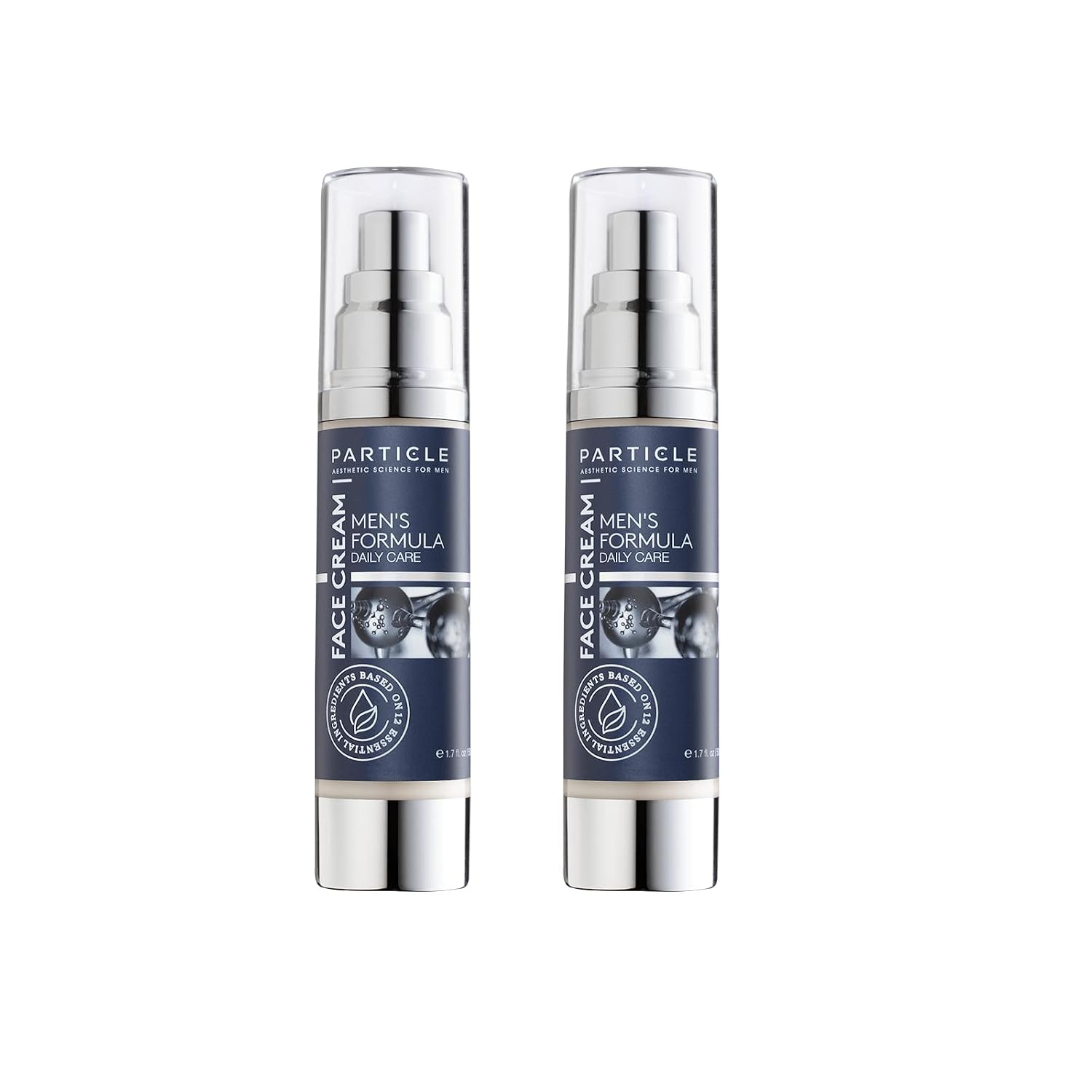 Particle 6-in-1 Face Cream for Men, Men's Daily Hydrating Moisturizer with Vitamin C, Jojoba Oil, Vitamin E & Hyaluronic Acid, Skin Care Routine, Healthy Skin Support, Pack of 2, 1.7 FL OZ