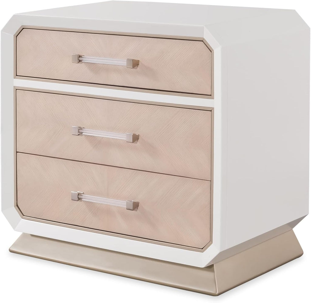 First of a Kind Dior Two Tone Luxury 5 Piece Queen Bedroom Set with Upholstered Tufted Headboard Modern Glam Design Coordinated Furniture Collection