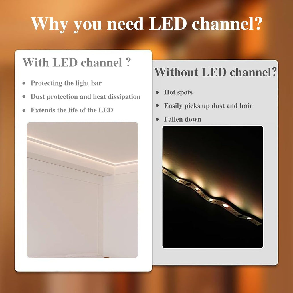 LED Strip Wall Lights - Black Aluminium Diffuser Channel Profile for Home Decor, 18m (59ft) LED Trim System, Perfect for Bedrooms & Accent Lighting