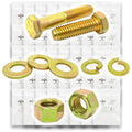 Grade 8 Hex Cap Bolts Screws, Nuts, Flat Washers, Lock Washers Assortment Kit - 4022 Pieces!