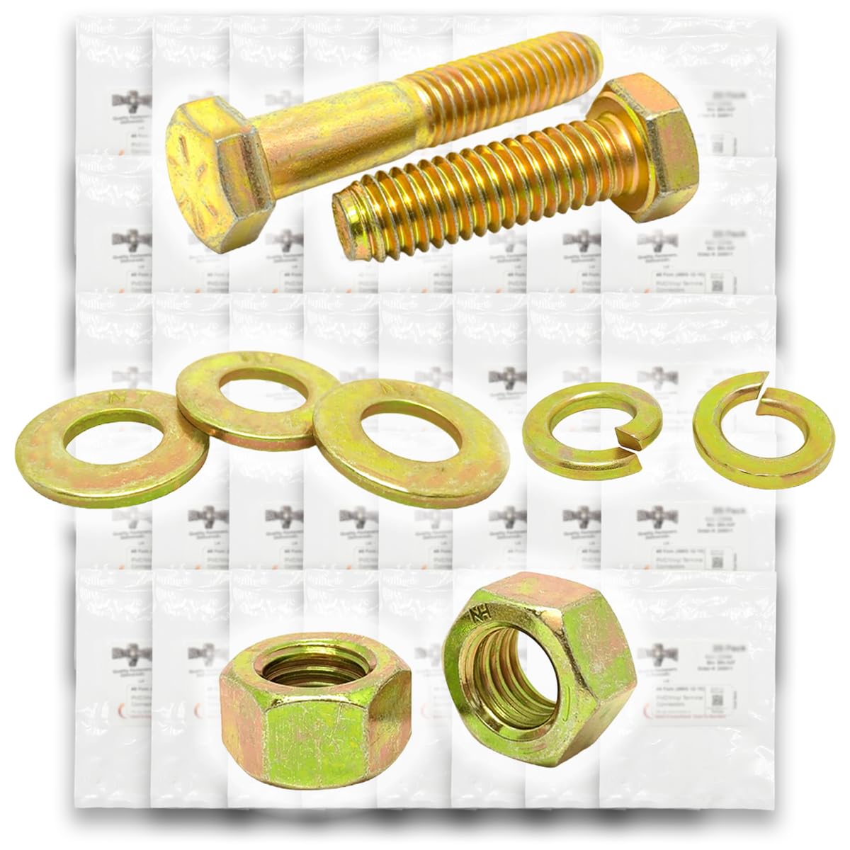 Grade 8 Hex Cap Bolts Screws, Nuts, Flat Washers, Lock Washers Assortment Kit - 4022 Pieces!