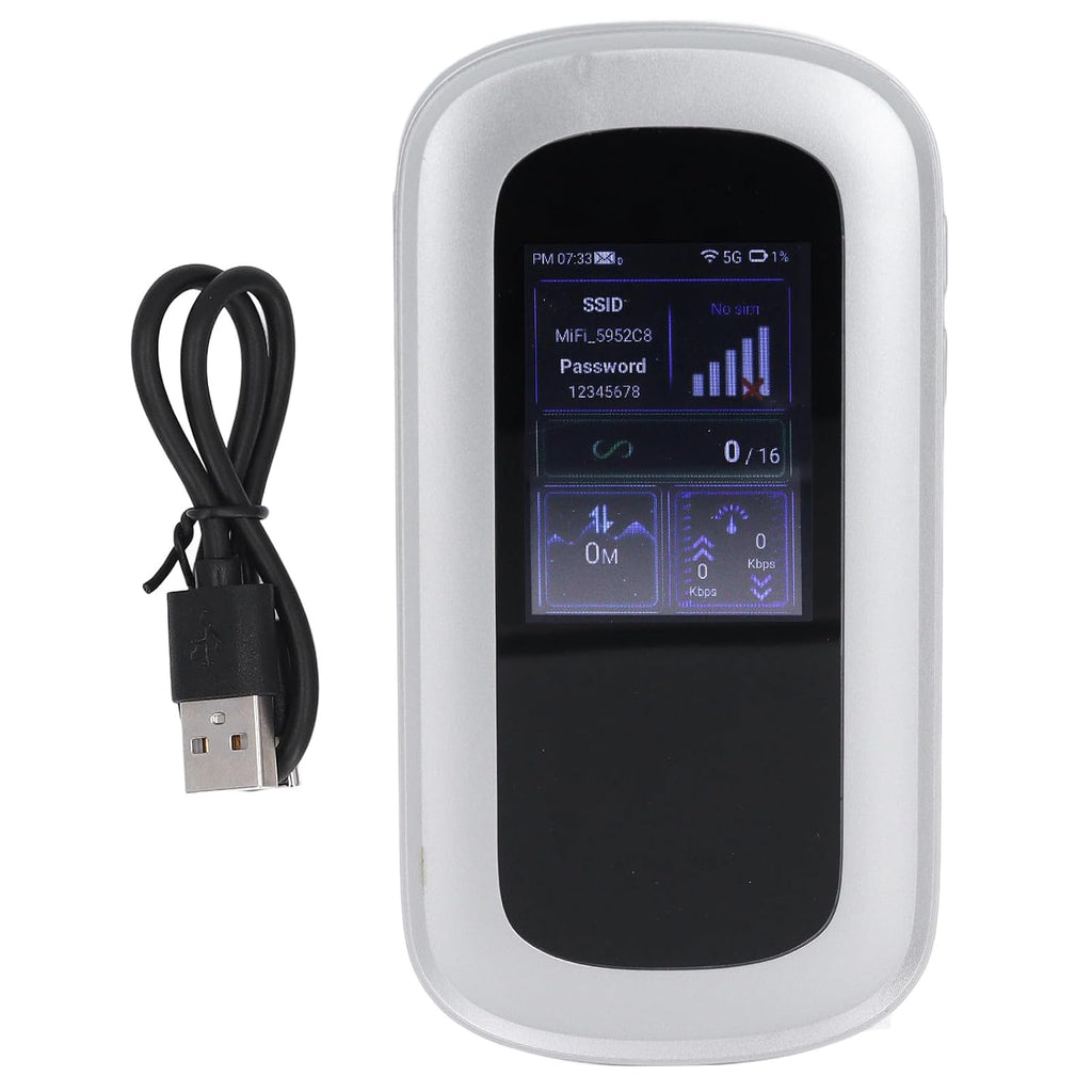 5G Mobile Hotspot, High Speed Portable WiFi Router with Dual Band Connectivity for Travel and Gaming, Silver ABS 135x70x13mm