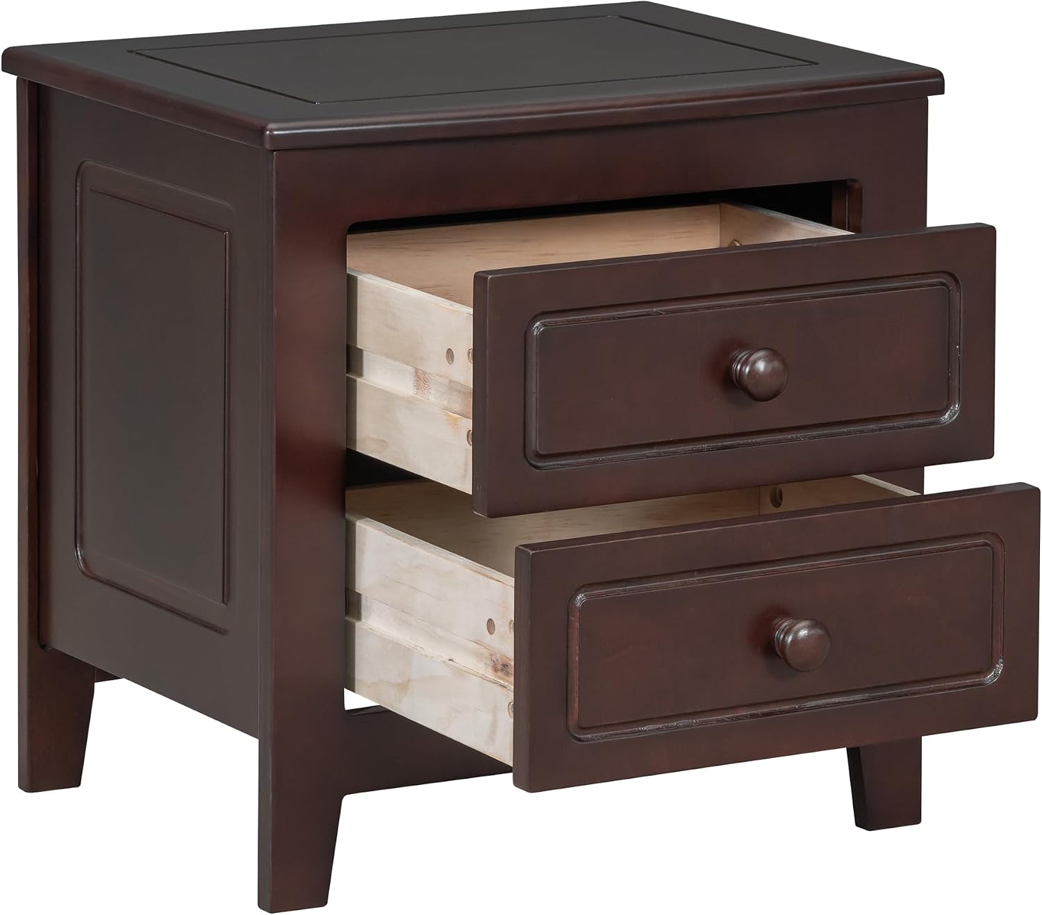 VilroCaz Retro Design 3-Pieces Bedroom Sets, Full Size Wood Platform Bed and 2 Nightstands with 2 Drawers and Sturdy Slats Support for Adults Bedroom
