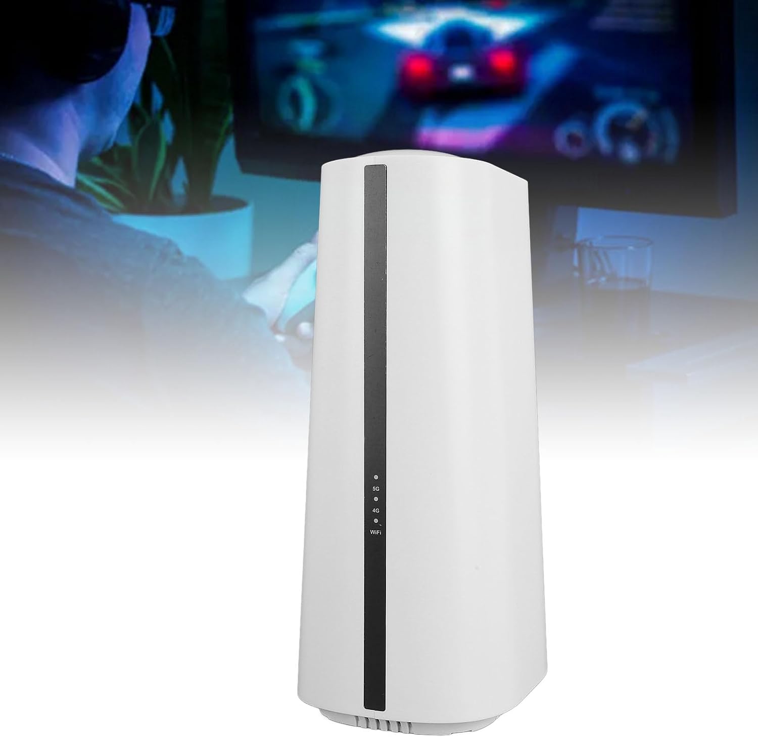 5G CPE Router, 2.4G 5.8G Dual Band Cordless 5G Router with SIM Card Slot, Support 64 Users, Portable 5G NR NSA SA Cordless Internet Router for Home Office (US Plug)