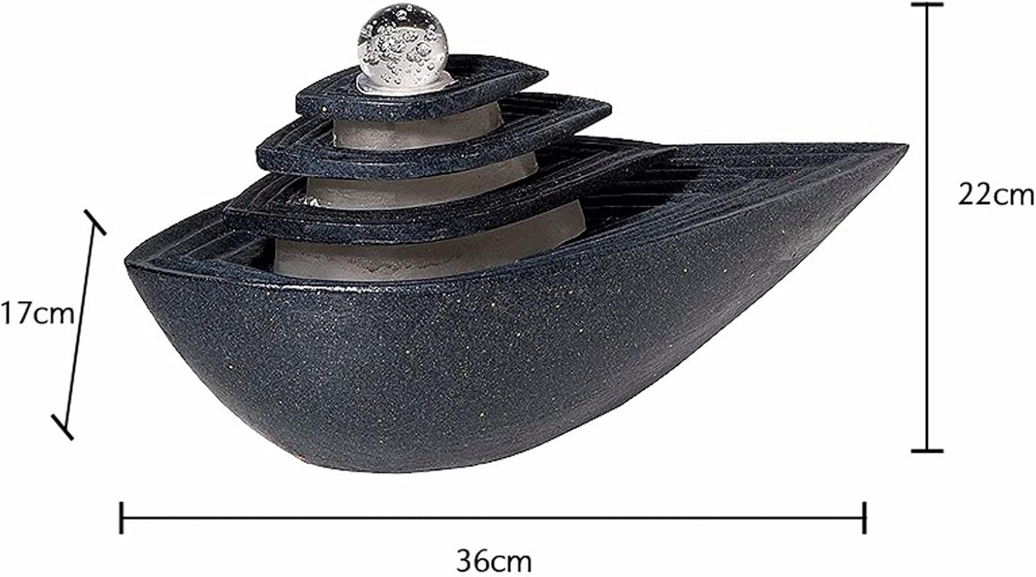 Indoor Fountain Black Indoor Tabletop Water Fountain with LED Lights Rolling Ball Relaxation Tabletop Fountain Waterfall Home Decor Table Centerpiece, Small Desktop Size Tabletop cor