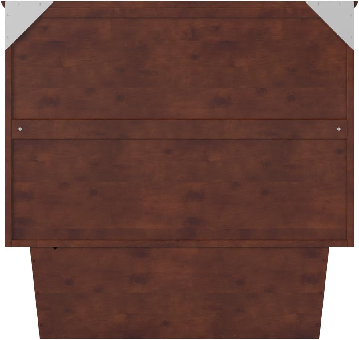 AFI, Nantucket Twin Murphy Bed Chest with Mattress, Storage Drawer, and Built-in USB Charger, Walnut