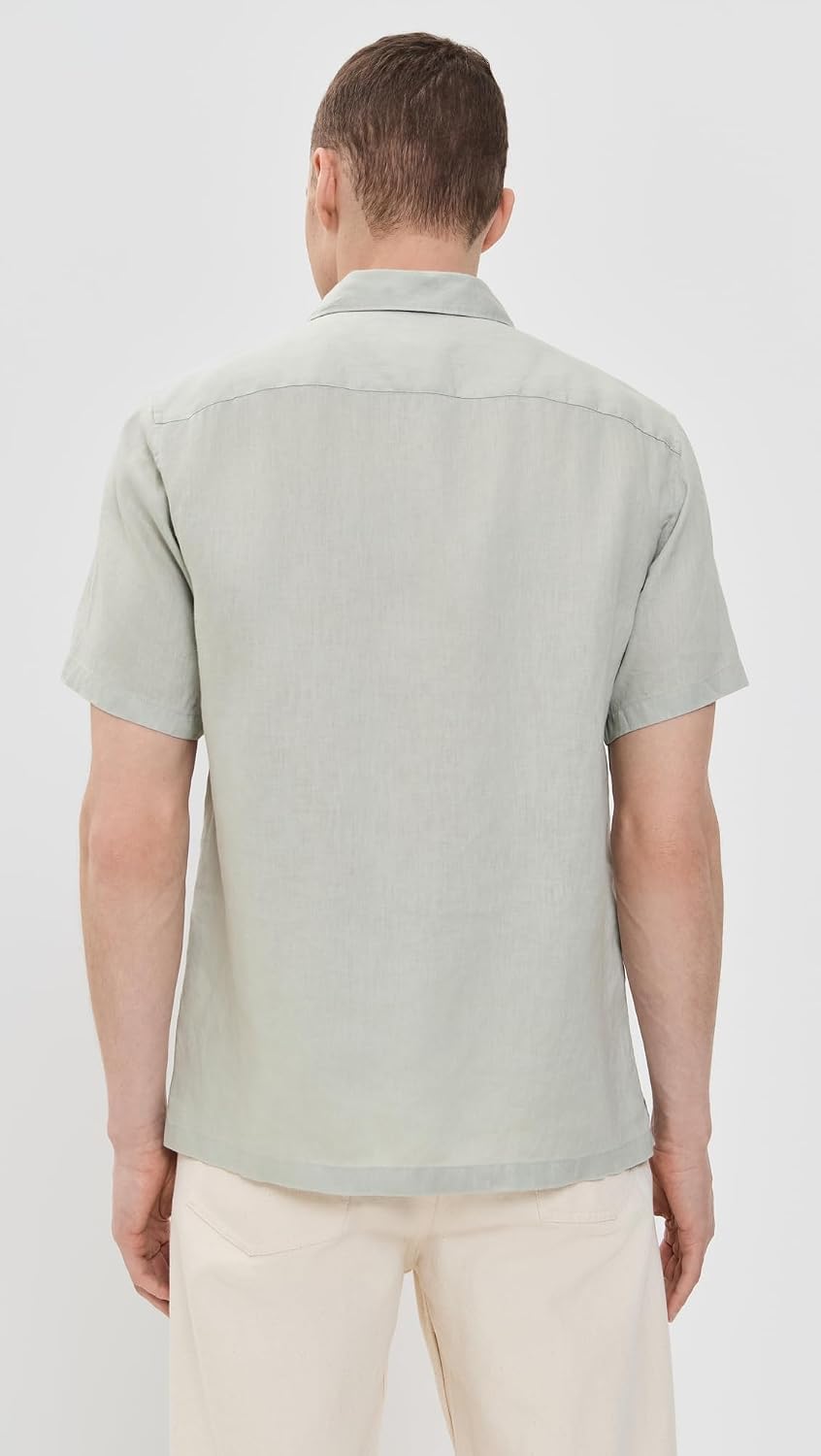 Theory Men's Irving Relaxed Linen Short Sleeve Shirt