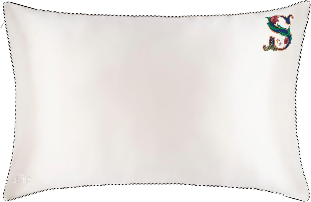 slip The Original Queen Pure Silk Pillow Case - 100% Pure 22 Momme Mulberry Silk - Queen Standard Size - Anti-Aging, Anti-BedHead, Anti-Sleep Crease, Initial Collection: Letter S (20' x 30')