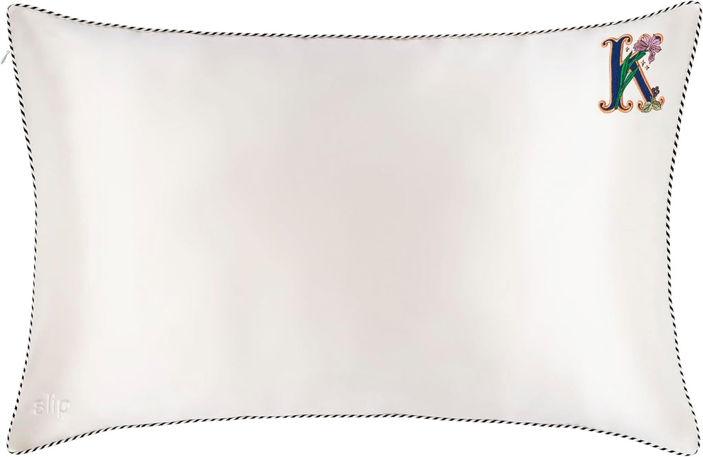 slip The Original Queen Pure Silk Pillow Case - 100% Pure 22 Momme Mulberry Silk - Queen Standard Size - Anti-Aging, Anti-BedHead, Anti-Sleep Crease, Initial Collection: Letter K (20' x 30')