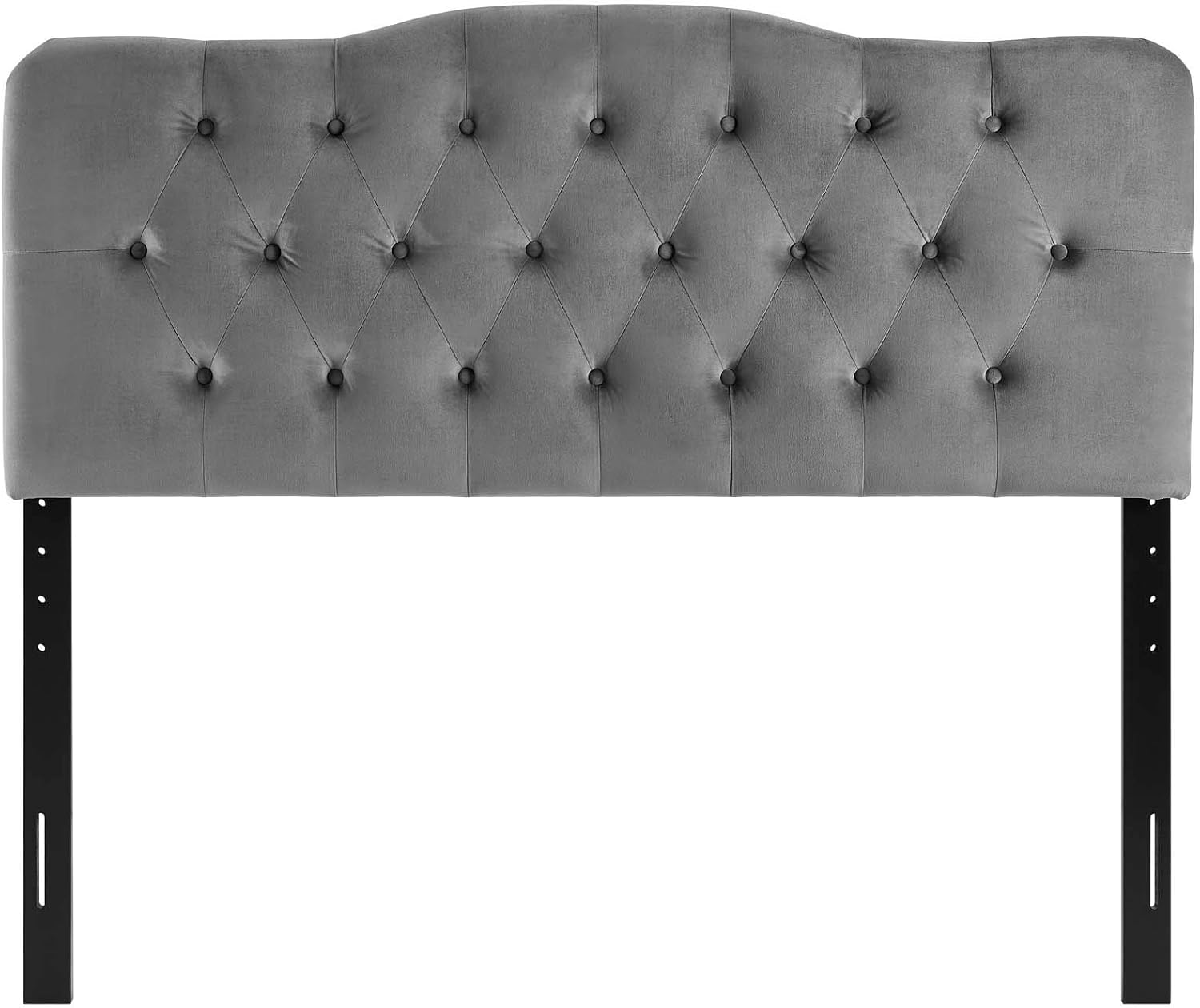 Modway Annabel Diamond Tufted Performance Velvet Queen Headboard in Gray