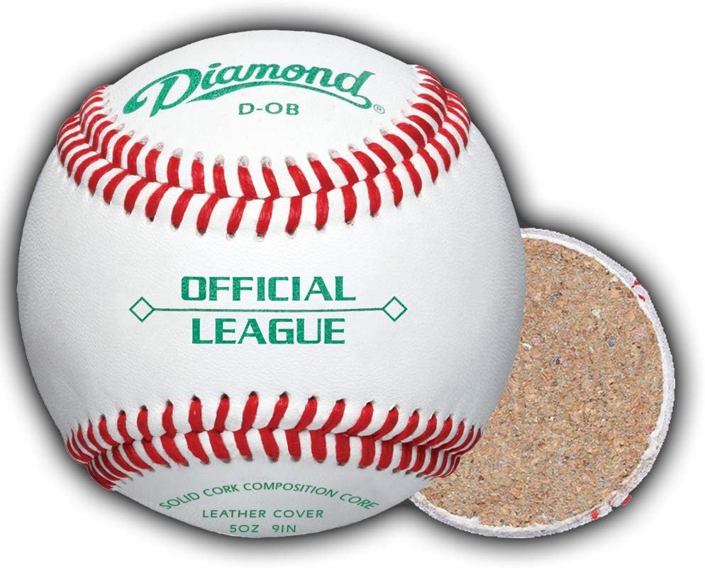 Diamond Sports D-OB DOB Baseballs in 6-Gallon Ball Black Cushion Lid Bucket 30 Balls with Rods Insulated Can Sleeve