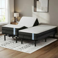 FLEXISPOT S2E-PRO Adjustable Bed Frame Base Split King with 12-Inch Cooling Gel Memory Foam Mattress, Head & Foot Incline, Zero Gravity, One-Touch Flat, 2 Memory Settings, Wireless Remote, Flashlight