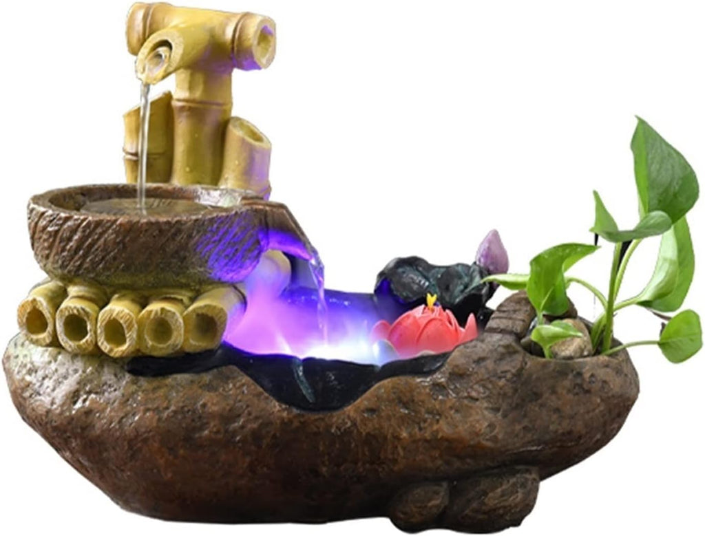 Indoor Water Fountain Tabletop Fountains Indoor Desktop Fountain Ornaments Office Landscaping Flowing Water Fountain Atomizing Humidifier Micro-Landscape Home Decorations Meditation Fountain